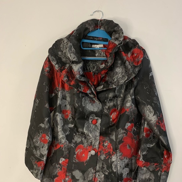 Vintage Puli women’s floral jacket, red black and silver size Small - Picture 2 of 7